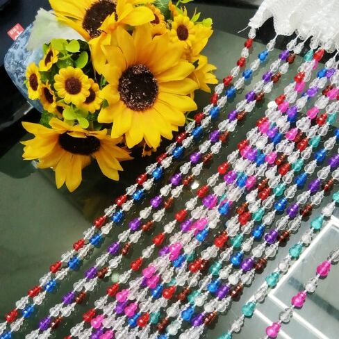 AVE Splited Startain Mostainways Star Acrylic Hanging Door Beads String Streains Tassel Room Divide Decord Decore for Doorwway Window Room Wedding 055HL (Colorfll) in Kuwait