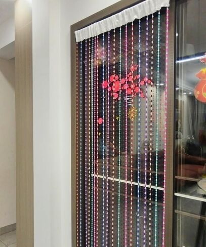 AVE Splited Startain Mostainways Star Acrylic Hanging Door Beads String Streains Tassel Room Divide Decord Decore for Doorwway Window Room Wedding 055HL (Colorfll) in Kuwait