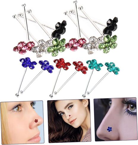 20pcs الأنف الملونة أنف ثقب المجوهرات الزخرفية الأنف للنساء مريحة إكسسوارات قضبان ناعمة للأصدقاء in Kuwait