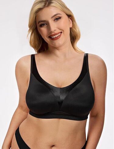 Wingslove Women's Wireless Bras Full Coverage No Underwire Unlined Smooth Comfort Minimizer Bra Plus Size Non Padded Support in Saudi Arabia
