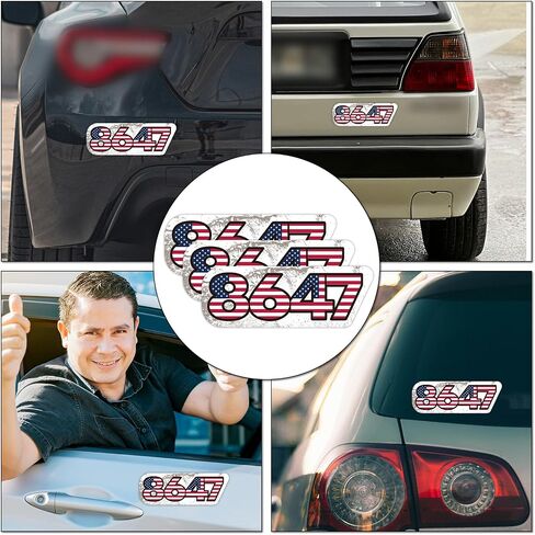 3pcs 8647 Car Magnets ، ملصقات العلم الأمريكي ، حملة ملصقات الصدمات السياسية المغناطيسية للسيارات والشاحنات والمركبات (النمط ب) in Kuwait