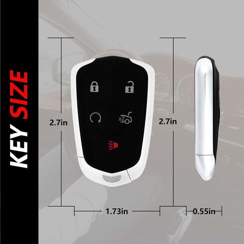 استبدال لعام 2017 2018 2019 2020 Cadillac ATS-V CT6 Plug-in CTS-V XTS KEY FOB CONTROL HYQ2EB 5 Buttons 433MHz in Saudi Arabia