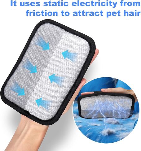 AIERSA Pet Hair Removal Tool, Static Removal Gloves for Pet Hair, Dog and Cat Hair Remover Set for Couch, Clothes, Car Detailing, Carpet, Bed, Bedding, Furniture in Saudi Arabia