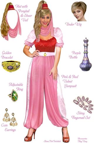 Sanctuarie Designs بالإضافة إلى حجم Genie Halloween Costume & Wig Ponytail Hat in Kuwait