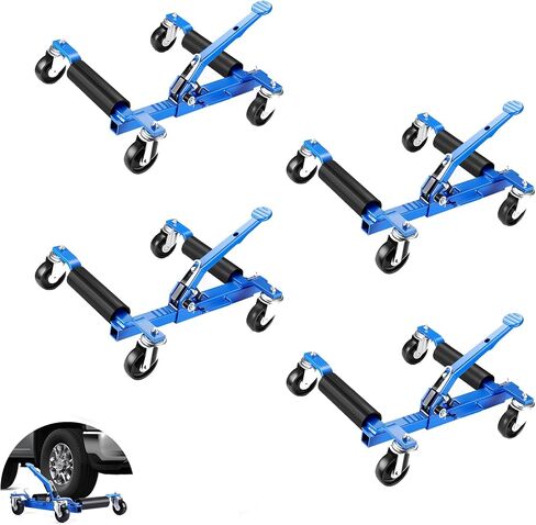 4 PCS Car Wheel Dolly, Car Dolly Set of 4, 6000 LBS Capacity Car Dollies with Jack for Vehicle Repair, Positioning & Moving in Saudi Arabia