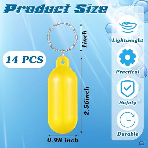 Tondiamo 14 Pcs Boat Floating Keychain, 2.56 x 0.98 Inch Colorful Float Key Pendant, Oval Shape Boat Key Ring Floating Key Chain for Boating Sailing Kayak Surfing Fishing Outdoor Water Sport Accessory in Saudi Arabia