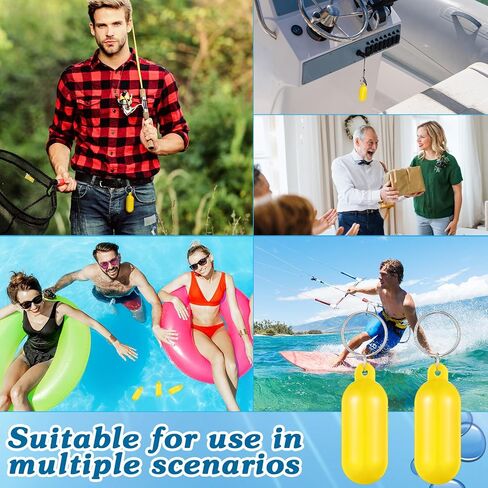 Tondiamo 14 Pcs Boat Floating Keychain, 2.56 x 0.98 Inch Colorful Float Key Pendant, Oval Shape Boat Key Ring Floating Key Chain for Boating Sailing Kayak Surfing Fishing Outdoor Water Sport Accessory in Saudi Arabia