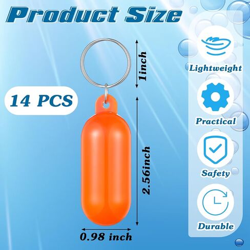 Tondiamo 14 Pcs Boat Floating Keychain, 2.56 x 0.98 Inch Colorful Float Key Pendant, Oval Shape Boat Key Ring Floating Key Chain for Boating Sailing Kayak Surfing Fishing Outdoor Water Sport Accessory in Saudi Arabia