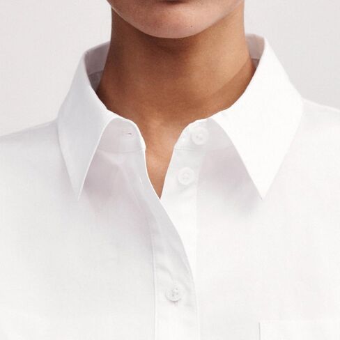 SUNNOW Women's Dressy Casual Button Up Shirt Oversize Dipped Hem Crop Top Long Sleeve Work Business Blouse in Saudi Arabia