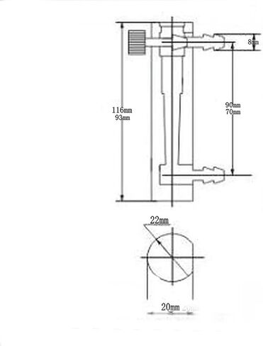 1Pcs 1-10L/min LZM-6T Acrylic Panel Gas Air Oxygen Flowmeter Rotameter With Control Valve 8mm Hose Barb 116mm Length in Saudi Arabia