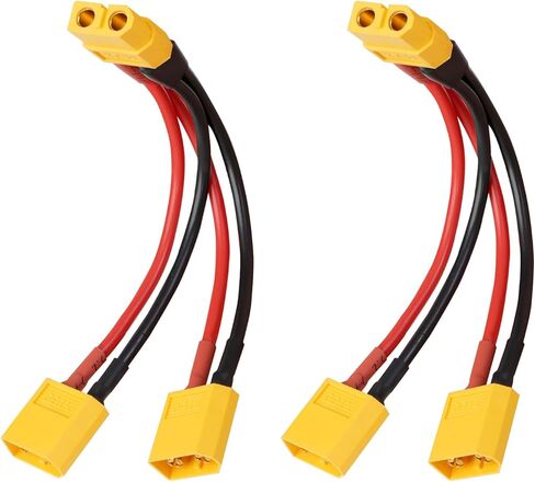 TMH 1 Pack of XT60 Parallel 14 AWG - 100 mm. Battery Connector Cable Extension Y Splitter Male to Female for RC Model Helicopter Quadcopter in Kuwait