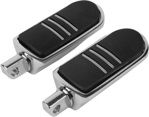 TCMT Chrome Rubber inlay Treamliner Foot Foot Recrest Footpeg Footpeg Pits Fits لعام 1986 وأحدث طرازات Harley Davidson Touring و Softail ، بالإضافة إلى معظم أوتاد الطرق السريعة التي تستخدم جبل الذكور. in Saudi Arabia
