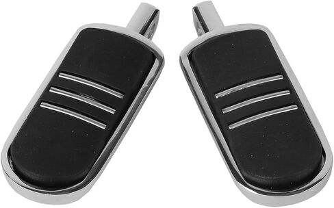 TCMT Chrome Rubber inlay Treamliner Foot Foot Recrest Footpeg Footpeg Pits Fits لعام 1986 وأحدث طرازات Harley Davidson Touring و Softail ، بالإضافة إلى معظم أوتاد الطرق السريعة التي تستخدم جبل الذكور. in Saudi Arabia