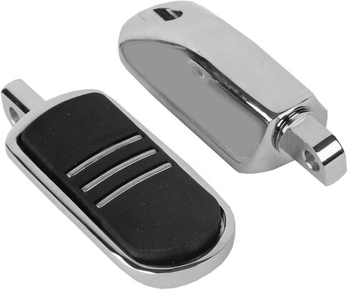 TCMT Chrome Rubber inlay Treamliner Foot Foot Recrest Footpeg Footpeg Pits Fits لعام 1986 وأحدث طرازات Harley Davidson Touring و Softail ، بالإضافة إلى معظم أوتاد الطرق السريعة التي تستخدم جبل الذكور. in Saudi Arabia