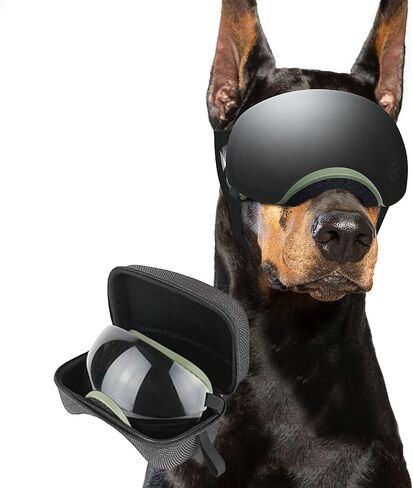Enjoying Clear Dog Goggles Large Breed, Dog Sunglasses for Medium Large Dogs, Summer UV Dog Eye Protection, Winter Dog Snow Goggles, Transparent in Saudi Arabia