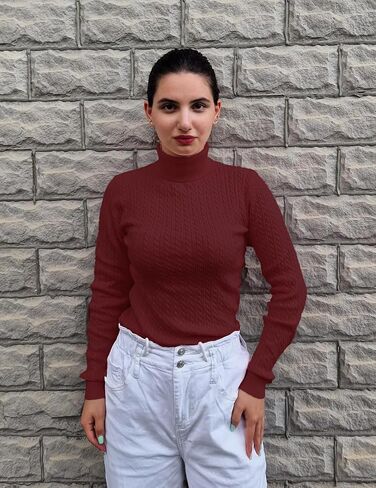 Zeagoo Womens Sweaters 2025 Turtleneck Cable Knit Long Sleeve Pullover Cute Fitted Trendy Basic Fall Tops in Saudi Arabia