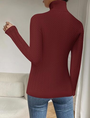 Zeagoo Womens Sweaters 2025 Turtleneck Cable Knit Long Sleeve Pullover Cute Fitted Trendy Basic Fall Tops in Saudi Arabia