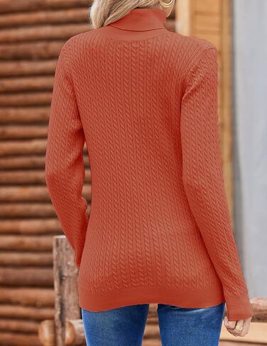Zeagoo Womens Sweaters 2025 Turtleneck Cable Knit Long Sleeve Pullover Cute Fitted Trendy Basic Fall Tops in Saudi Arabia