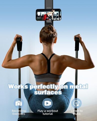 Gym Magnetic Phone Holder, 360°Adjustable, Magnetic Phone Holder for Gym Accessory for Men and Women Gift, Compatible with 4-7" Smartphones in Saudi Arabia