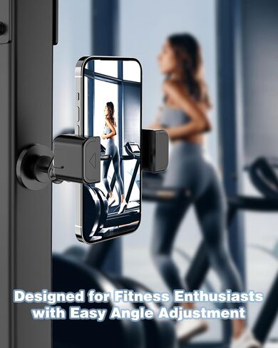 Gym Magnetic Phone Holder, 360°Adjustable, Magnetic Phone Holder for Gym Accessory for Men and Women Gift, Compatible with 4-7" Smartphones in Saudi Arabia