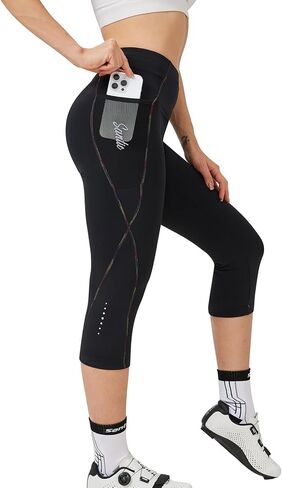 Santic Women's Bike Pants 4D Padded Cycling Capris Shorts 3/4 Biking Tights Bicycle Capris in Kuwait