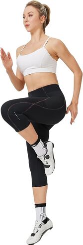 Santic Women's Bike Pants 4D Padded Cycling Capris Shorts 3/4 Biking Tights Bicycle Capris in Kuwait