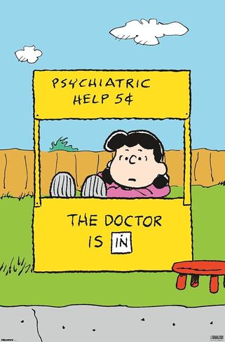 Trends International Peanuts: Classic - Lucy's Psychiatric Help Wall Poster, 34L x 22.4W, Unframed Version in Saudi Arabia