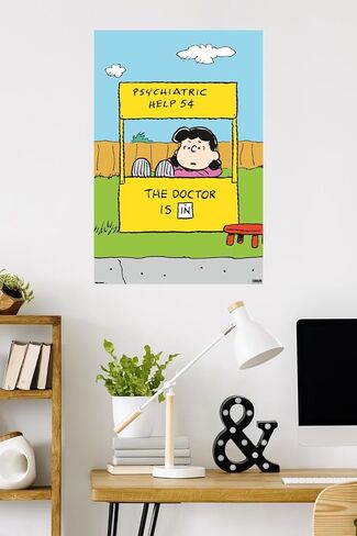 Trends International Peanuts: Classic - Lucy's Psychiatric Help Wall Poster, 34L x 22.4W, Unframed Version in Saudi Arabia