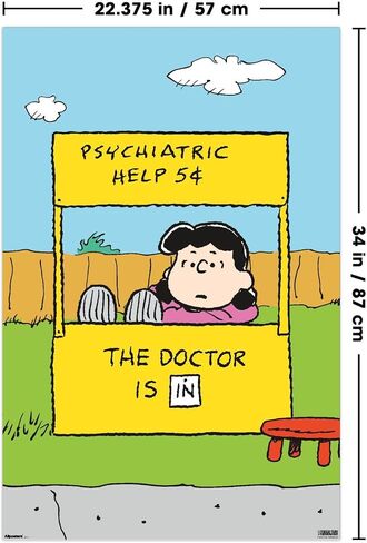 Trends International Peanuts: Classic - Lucy's Psychiatric Help Wall Poster, 34L x 22.4W, Unframed Version in Saudi Arabia