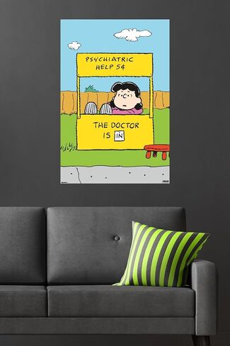 Trends International Peanuts: Classic - Lucy's Psychiatric Help Wall Poster, 34L x 22.4W, Unframed Version in Saudi Arabia
