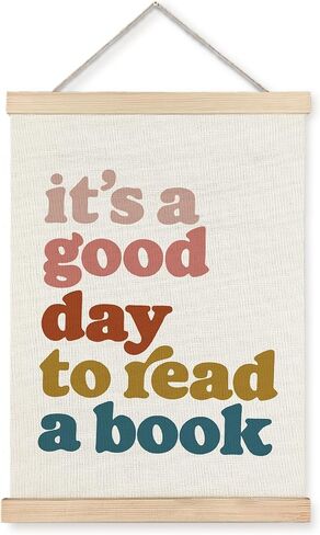 Yomisex Book Reading Wall Art Poster, Reading Nook Corner Decor, Library Decor, It's a Good Day to Read a Book Bookish Canvas Prints Wall Art Framed for Classroom Home Decor, 12x16 Inch in Saudi Arabia