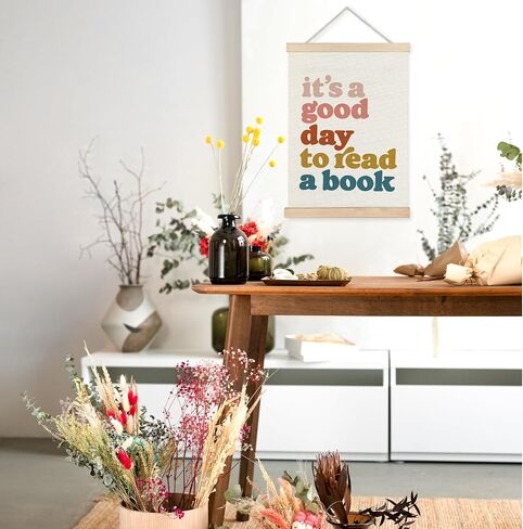 Yomisex Book Reading Wall Art Poster, Reading Nook Corner Decor, Library Decor, It's a Good Day to Read a Book Bookish Canvas Prints Wall Art Framed for Classroom Home Decor, 12x16 Inch in Saudi Arabia