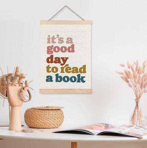 Yomisex Book Reading Wall Art Poster, Reading Nook Corner Decor, Library Decor, It's a Good Day to Read a Book Bookish Canvas Prints Wall Art Framed for Classroom Home Decor, 12x16 Inch in Saudi Arabia
