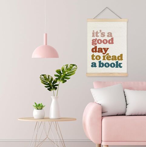 Yomisex Book Reading Wall Art Poster, Reading Nook Corner Decor, Library Decor, It's a Good Day to Read a Book Bookish Canvas Prints Wall Art Framed for Classroom Home Decor, 12x16 Inch in Saudi Arabia