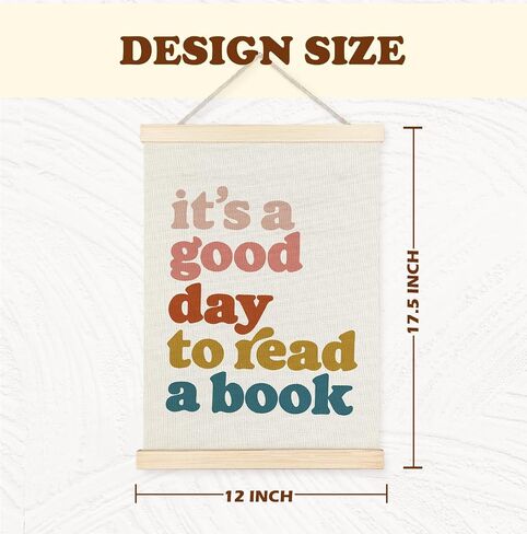Yomisex Book Reading Wall Art Poster, Reading Nook Corner Decor, Library Decor, It's a Good Day to Read a Book Bookish Canvas Prints Wall Art Framed for Classroom Home Decor, 12x16 Inch in Saudi Arabia