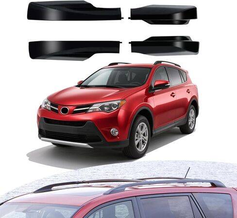 Roof Rack Cross Bar Rail Covers 4PCS ABS Plastic Protection Cover for Toyota Highlander 2008 2009 2010 2011 2012 2013 End Cover Shell Cap Replacement Black in Kuwait