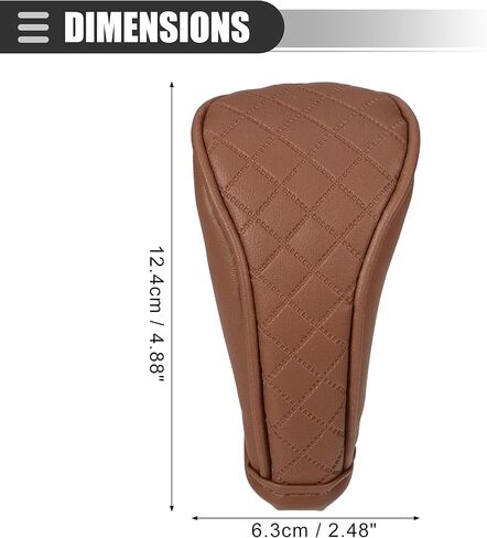 Motoforti Universal Car Manual Gear Shift Cover Trim with Zipper Shift Knob Cover Gear Stick Cover Shift Gear Cover Interior Decorative Accessories, Fashionable, Faux Leather, Brown in Saudi Arabia