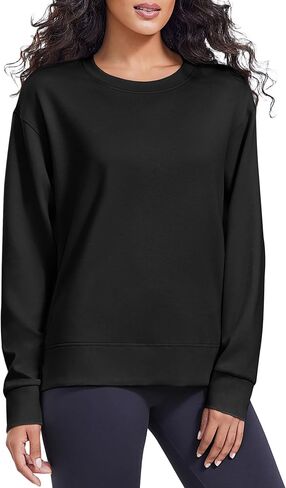 PINSPARK Soft Crewneck Sweatshirt for Women Long Sleeve Lightweight Pullover Yoga Casual Sweatshirts Fall Fashion 2025 in Saudi Arabia