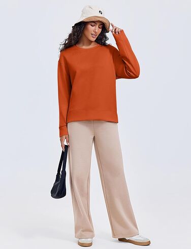 PINSPARK Soft Crewneck Sweatshirt for Women Long Sleeve Lightweight Pullover Yoga Casual Sweatshirts Fall Fashion 2025 in Saudi Arabia