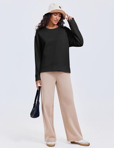PINSPARK Soft Crewneck Sweatshirt for Women Long Sleeve Lightweight Pullover Yoga Casual Sweatshirts Fall Fashion 2025 in Saudi Arabia