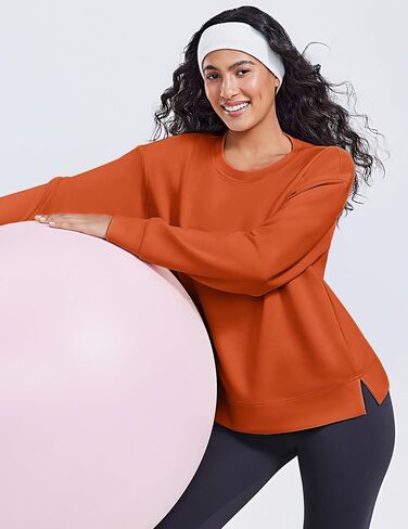 PINSPARK Soft Crewneck Sweatshirt for Women Long Sleeve Lightweight Pullover Yoga Casual Sweatshirts Fall Fashion 2025 in Saudi Arabia