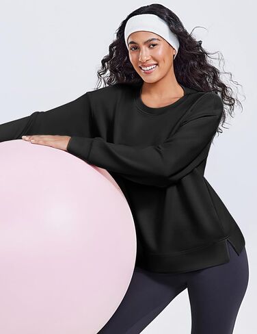 PINSPARK Soft Crewneck Sweatshirt for Women Long Sleeve Lightweight Pullover Yoga Casual Sweatshirts Fall Fashion 2025 in Saudi Arabia