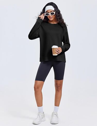 PINSPARK Soft Crewneck Sweatshirt for Women Long Sleeve Lightweight Pullover Yoga Casual Sweatshirts Fall Fashion 2025 in Saudi Arabia