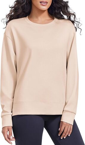 PINSPARK Soft Crewneck Sweatshirt for Women Long Sleeve Lightweight Pullover Yoga Casual Sweatshirts Fall Fashion 2025 in Saudi Arabia