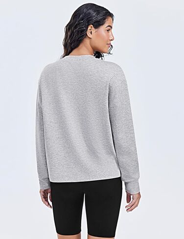 Pinspark Soft Crewneck Sweatshirt للنساء الأكمام الطويلة خفيفة الوزن اليوغا من البلوزات غير الرسمية Fall Fashion 2025 in Kuwait