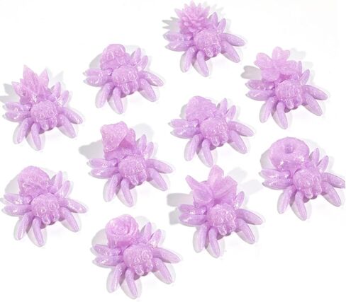 10Pcs 3D Printed Mini Spiders, Articulated Spider Toys for Kids and Adult, 3D Print Animals Fidget Toys Decor for Stress Relief, Desktop Pet (Fantasy Green) in Saudi Arabia