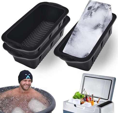 XANGNIER Extra Large Ice Block Mold,4 Pack 9.4lbs Ice Cubes for Cold Plunge or Coolers,Reusable Silicone Ice Molds for Ice Bath Chiller,Big Ice Tray in Saudi Arabia