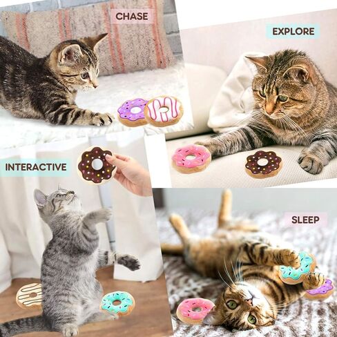 CiyvoLyeen 6Pcs Birthday Themed Catnip Toys Cat Birthday Gift Kitten Interactive Toys for Cat Lover Cake Crown Fish Soft Plush Catmint Pet Supplies Kitty Chew Kick Toys in Saudi Arabia