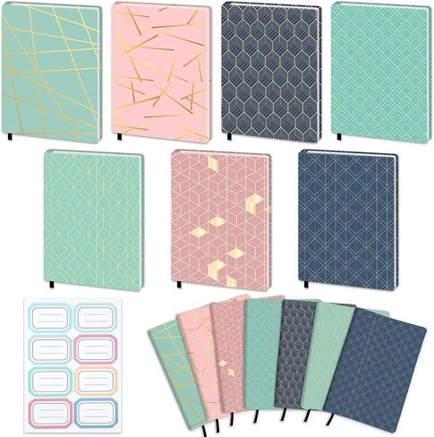 أغطية كتاب Jumbo Respressable Covers 7pcs قابلة لإعادة الاستخدام مع الملصقات 9x11in boho Brown Sleeve لكتب الكتب الدراسية الغلاف للأغطية للمدرسة تناسب معظم أحجام الكتب حتى 10x12.5in in Kuwait