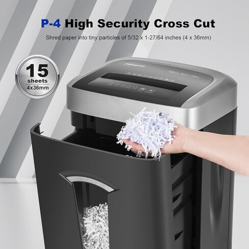 150 Sheet Auto-Feed Micro Cut Paper Shredder for Home Office Use, P-5 Super High Security (5/64 x 19/32 inches), Large 6-Gallon Bin, 20-Min Continuous Run, 55dB Ultra-Quiet, White in Saudi Arabia